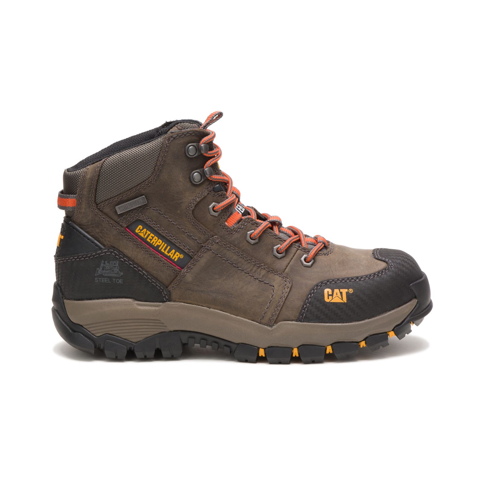 Caterpillar Navigator Mid Waterproof Steel Toe - Mens Work Boots - Dark Grey - NZ (607OHDVKL)